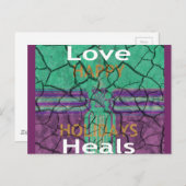 美しい素朴な割れた泥の愛の癒し文字芸術 ポストカード (正面/裏面)