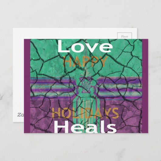 美しい素朴な割れた泥の愛の癒し文字芸術 ポストカード (正面/裏面)