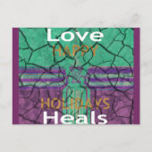 美しい素朴な割れた泥の愛の癒し文字芸術 ポストカード (正面)