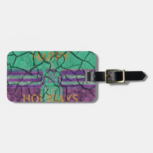 美しい素朴な割れた泥の愛の癒し文字芸術 ラゲッジタグ (正面横)