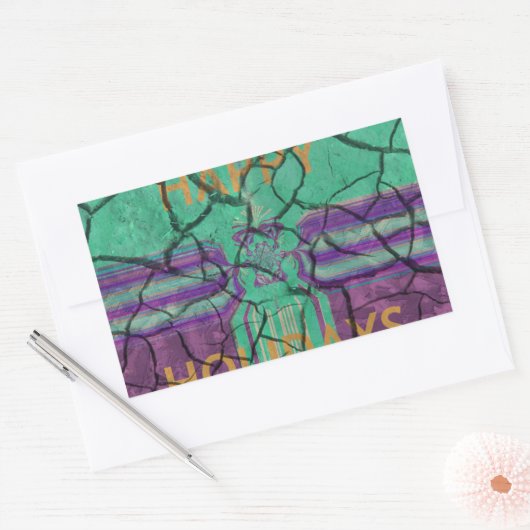 美しい素朴な割れた泥の愛の癒し文字芸術 長方形シール (封筒)