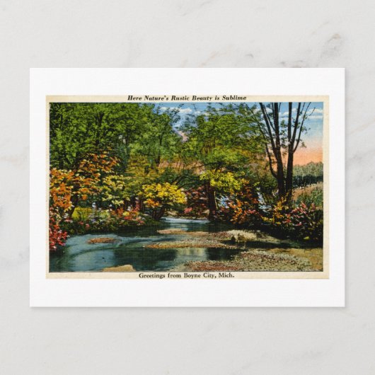 美しい素朴はSublime Greetings Boyne City, MI ポストカード (正面)