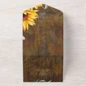 美しい素朴ひまわりパンパスグラス結婚ズ オールインワン招待状 (外側)