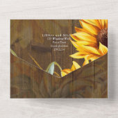 美しい素朴ひまわりパンパスグラス結婚ズ オールインワン招待状 (裏面)