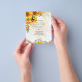 美しい素朴ひまわりパンパスグラス結婚ズ チラシ (手)