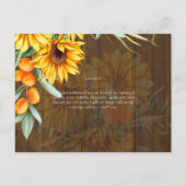 美しい素朴ひまわりパンパスグラス結婚ズ ポストカード (裏面)