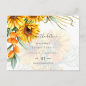 美しい素朴ひまわりパンパスグラス結婚ズ ポストカード (正面)