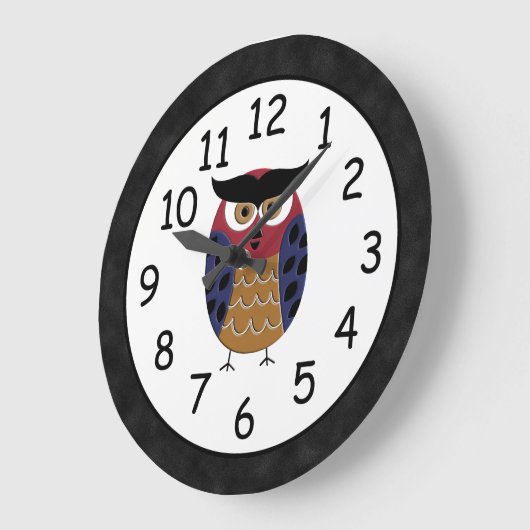 美しい素朴カスタムフクロウ ラージ壁時計 (傾斜)