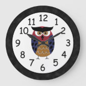 美しい素朴カスタムフクロウ ラージ壁時計 (正面)