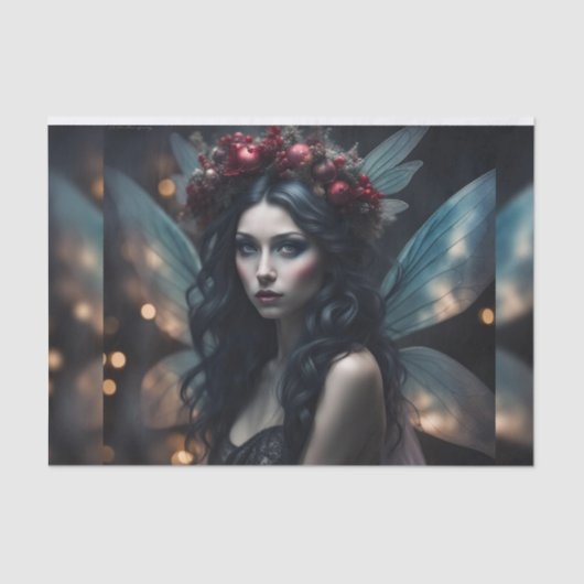 美しい素朴クリスマスフェアリーのデコペ紙 薄葉紙 (正面)