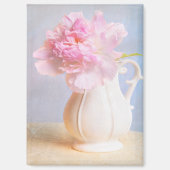 美しい素朴ピンク牡丹 マグネット (正面)