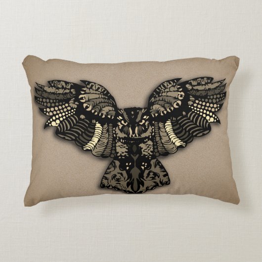美しい素朴フクロウ アクセントクッション (正面)