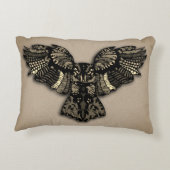 美しい素朴フクロウ アクセントクッション (裏面)