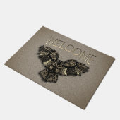 美しい素朴フクロウ ドアマット (アングル)