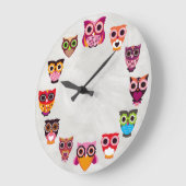 美しい素朴フクロウ ラージ壁時計 (傾斜)