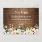 美しい素朴フローラは私の花嫁の提案 インビテーションポストカード (裏面)