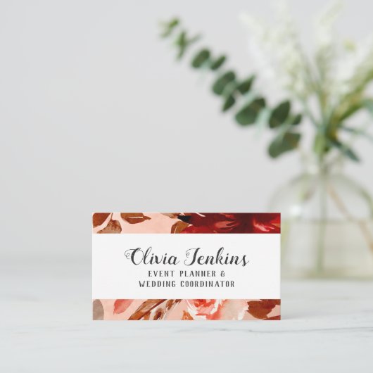 美しい素朴フローラウォーター色秋ボホデザイン 名刺 (スタンド正面)