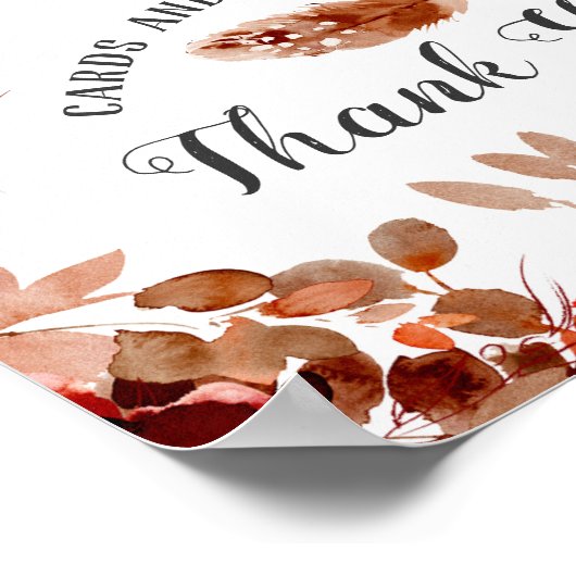 美しい素朴フローラカードとギフトテーブルの記号 ポスター (角)