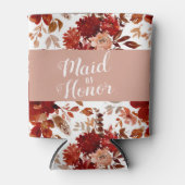 美しい素朴フローラフレームボヘミアンメイド・オブ・オーナー(花嫁付き添い人) 缶クーラー (正面)