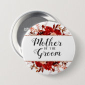 美しい素朴フローラフレーム母の新郎 缶バッジ (正面&裏面)