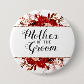 美しい素朴フローラフレーム母の新郎 缶バッジ (正面)