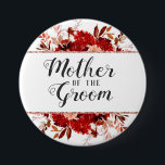 美しい素朴フローラフレーム母の新郎 缶バッジ<br><div class="desc">美しい素朴フローラ額水彩ボヘミアン秋またはボホハンドフラワーと秋デザイン絵を描と、カラフルオレンジ、さび、赤、ブルゴーニュ、マルサラ、桃のと葉の多離れく。手描き線要素、手書き渦巻形のフォントとバラ金ゴールド幾何長方形枠の結婚母の新郎ボタン!~このデザインのスイート全体を結婚見るために私の店をチェック!</div>