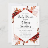 美しい素朴フローラベビーガールシャワー招待状 招待状 (正面)