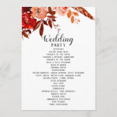 美しい素朴フローラボホシック結婚の式 プログラム (裏面)