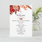 美しい素朴フローラボホシック結婚の式 プログラム (スタンド正面)