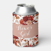 美しい素朴フローラ額水彩花少女 缶クーラー (缶正面)