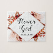 美しい素朴フローラ額縁ボヘミアンフラワーガール ジグソーパズル (横)