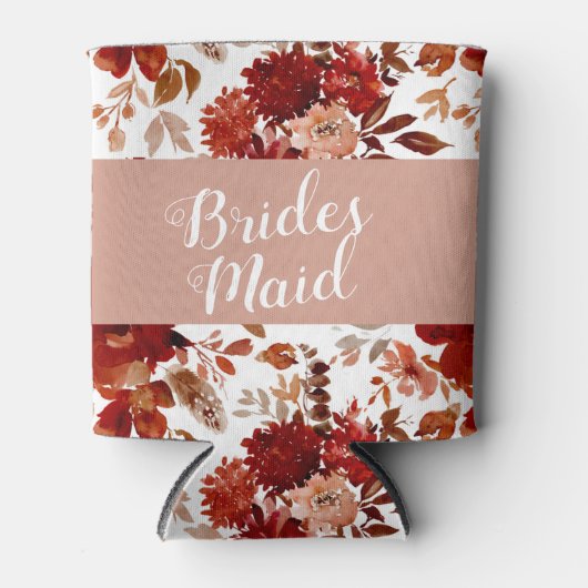 美しい素朴フローラ額縁水彩花嫁 缶クーラー (正面)