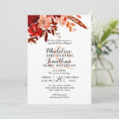 美しい素朴ボヘミアンフローラ縁どトップ結婚ズ 招待状 (スタンド正面)