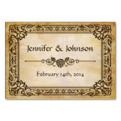 美しい素朴ヴィンテージ結婚のテーブル番号カード テーブルナンバー (裏面)