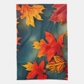 美しい素朴秋のカエデ葉ル キッチンタオル (縦)