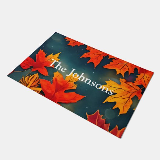 美しい素朴秋のカエデ葉ル ドアマット (アングル)