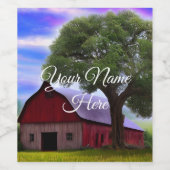 美しい素朴秋のカエデ葉ル ワインラベル (シングルラベル)