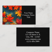 美しい素朴秋のカエデ葉ル 名刺 (正面/裏面)