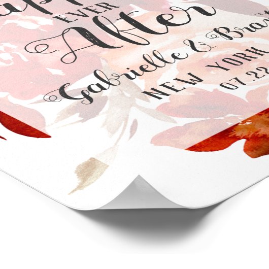 美しい素朴秋ウェルカムサインの後ずっと幸せに ポスター (角)