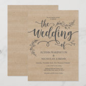 美しい素朴結婚式招待状 招待状 (正面/裏面)