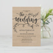 美しい素朴結婚式招待状 招待状 (スタンド正面)