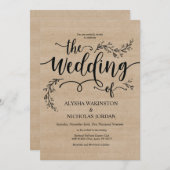 美しい素朴結婚式招待状 招待状 (正面/裏面)