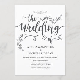 美しい素朴結婚式招待状 招待状