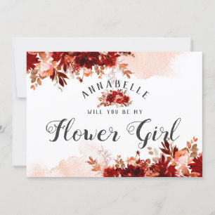 美しい素朴Be My Flower Girl Proposal Card