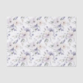美しい紫とアイボリーとラベンダーの花のブライダルシャワー 薄葉紙 (正面)