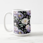 美しい紫と白の花の夢 コーヒーマグカップ (左)