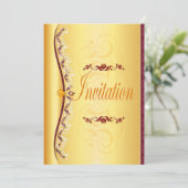 美しい紫と白の金ゴールド招待状 招待状 (スタンド正面)