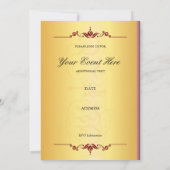 美しい紫と白の金ゴールド招待状 招待状 (裏面)