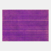 美しい紫と緑とピンクと青のダメージストライプ ラッピングペーパーシート (正面3)