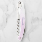 美しい紫と緑の花模様 ソムリエナイフ (正面)